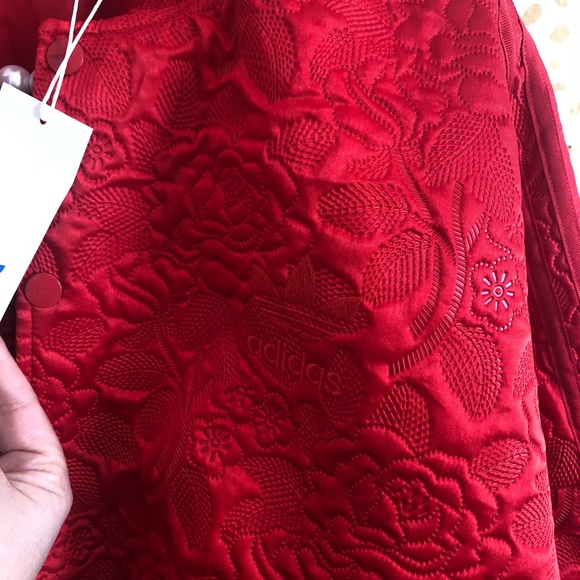 NWT Adidas Originals Red Bonded Lace Bomber Jacket - Picture 7 of 7